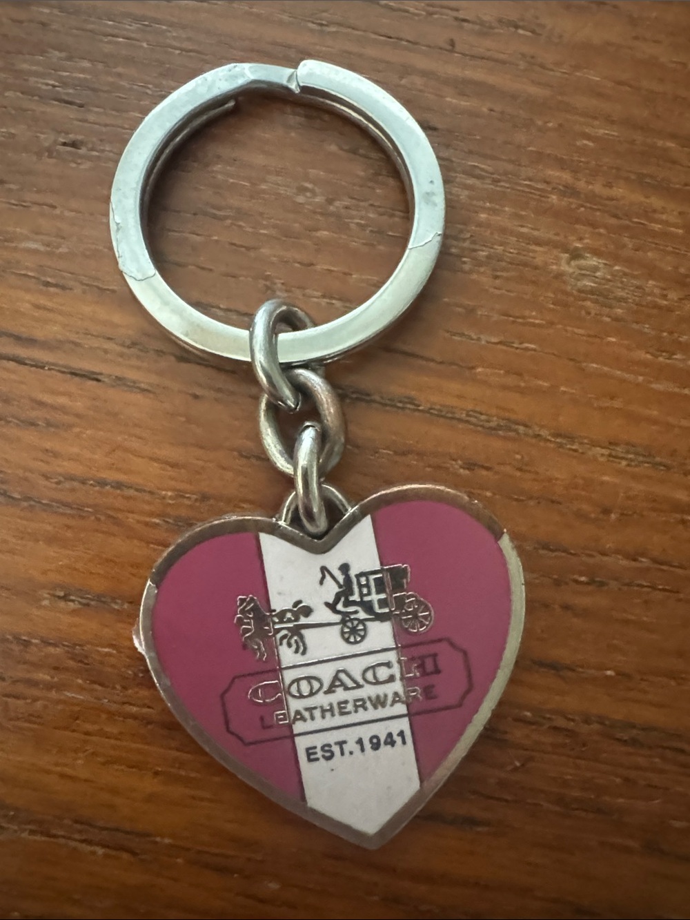 Coach heart keychain